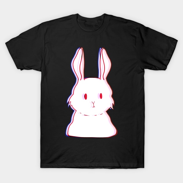 Cute bunny pink and blue T-Shirt by EmeraldWasp